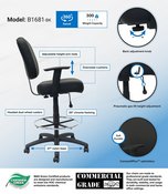 Boss Oversized Drafting Stool, B1681-BK, B1681-BK